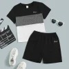 Kids SPRTY Toddler Boys Colorblock Letter Graphic Tee & Shorts - Image 3