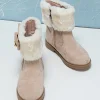 Girls Bow Decor Thermal Lined Zipper Side Boots - Image 4