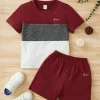 Kids SPRTY Toddler Boys Colorblock Letter Graphic Tee & Shorts - Image 2