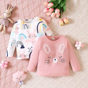 Baby Girl 2pcs Cartoon Graphic Tee