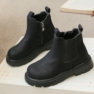 Boys' Soft Sole Anti-slip Pu Leather Boots For Children